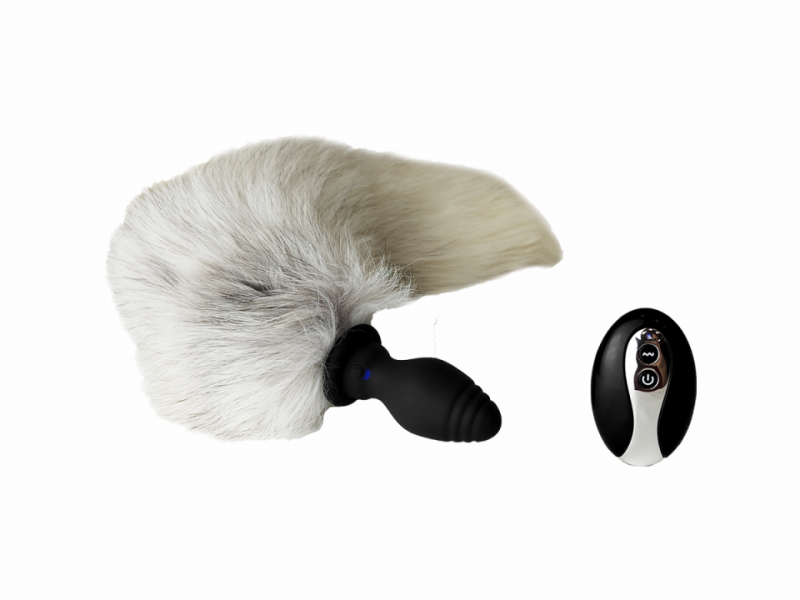 Пробка с серым хвостом "Vandersex" на дистанционном управлении, M 